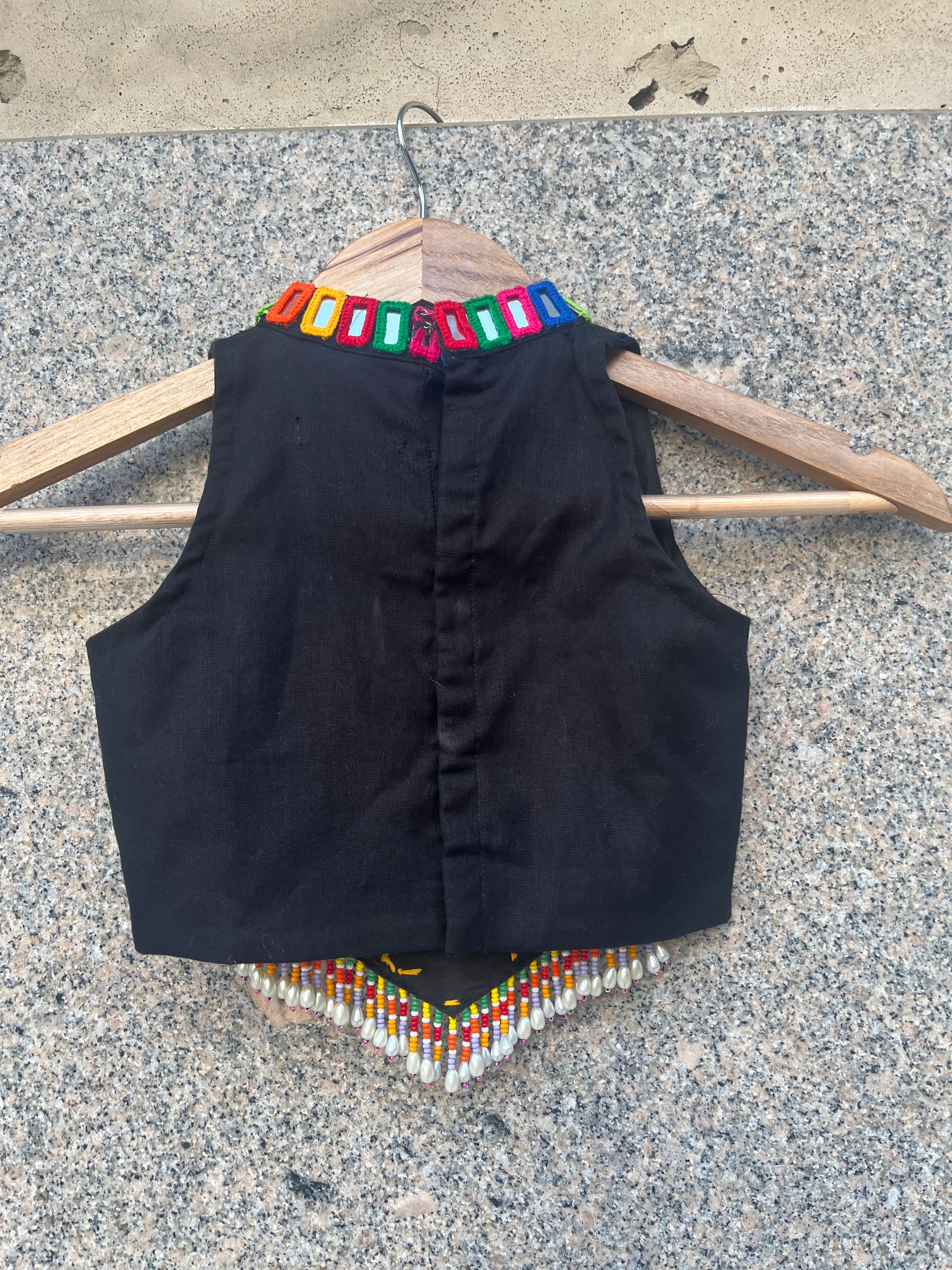 MULTI MIRROR BLACK AND BLACK CHANIYA CHOLI - handmadeaholicmishka