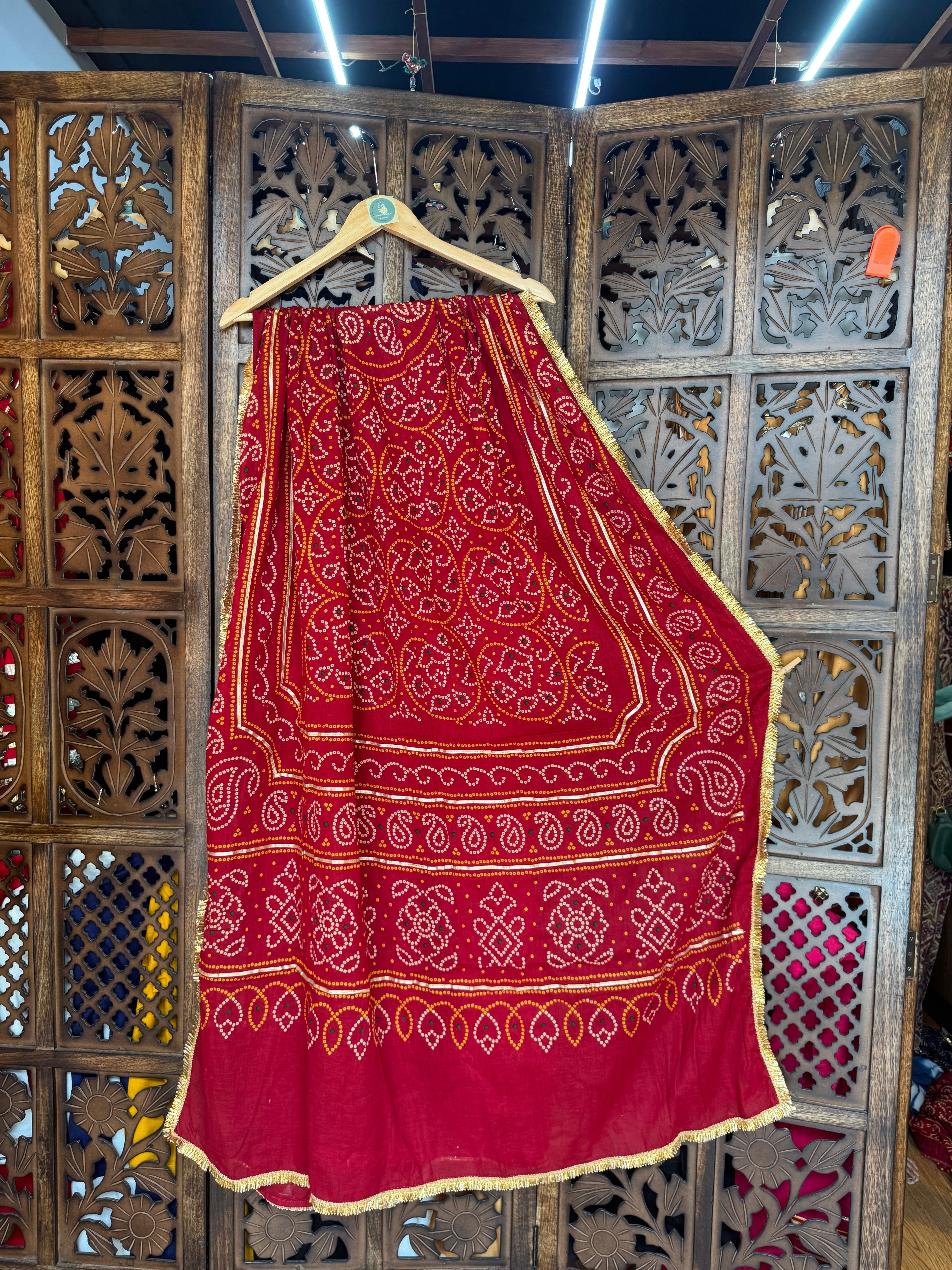MAROON BANDHANI DUPATTA HANDMADEAHOLIC BY MISHKA