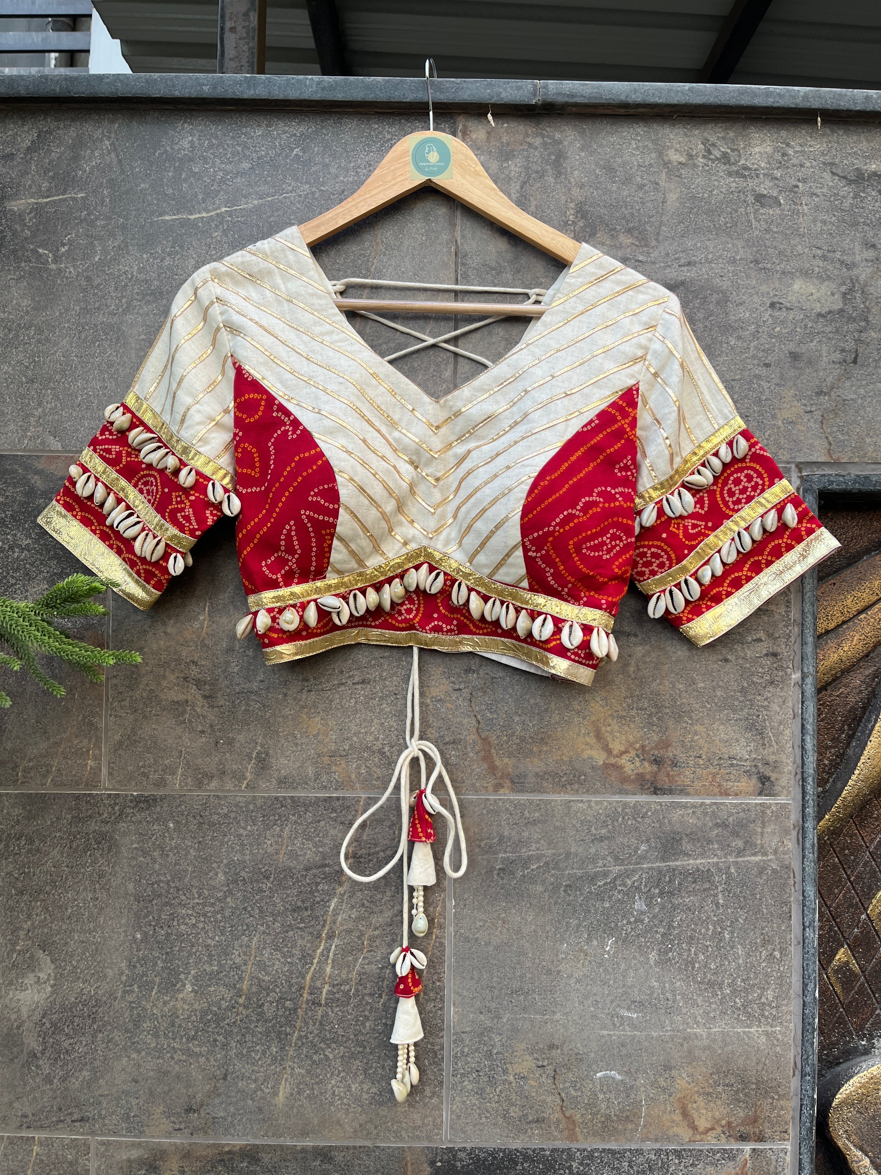 bandhani dress back neck designs RED BLOUSE – Label Mishka Pair it with Jeans YGroup_colourway-morgan Women's Retro Half Collar Color:Powder Pink Multi trendy bandhani dress neck designs