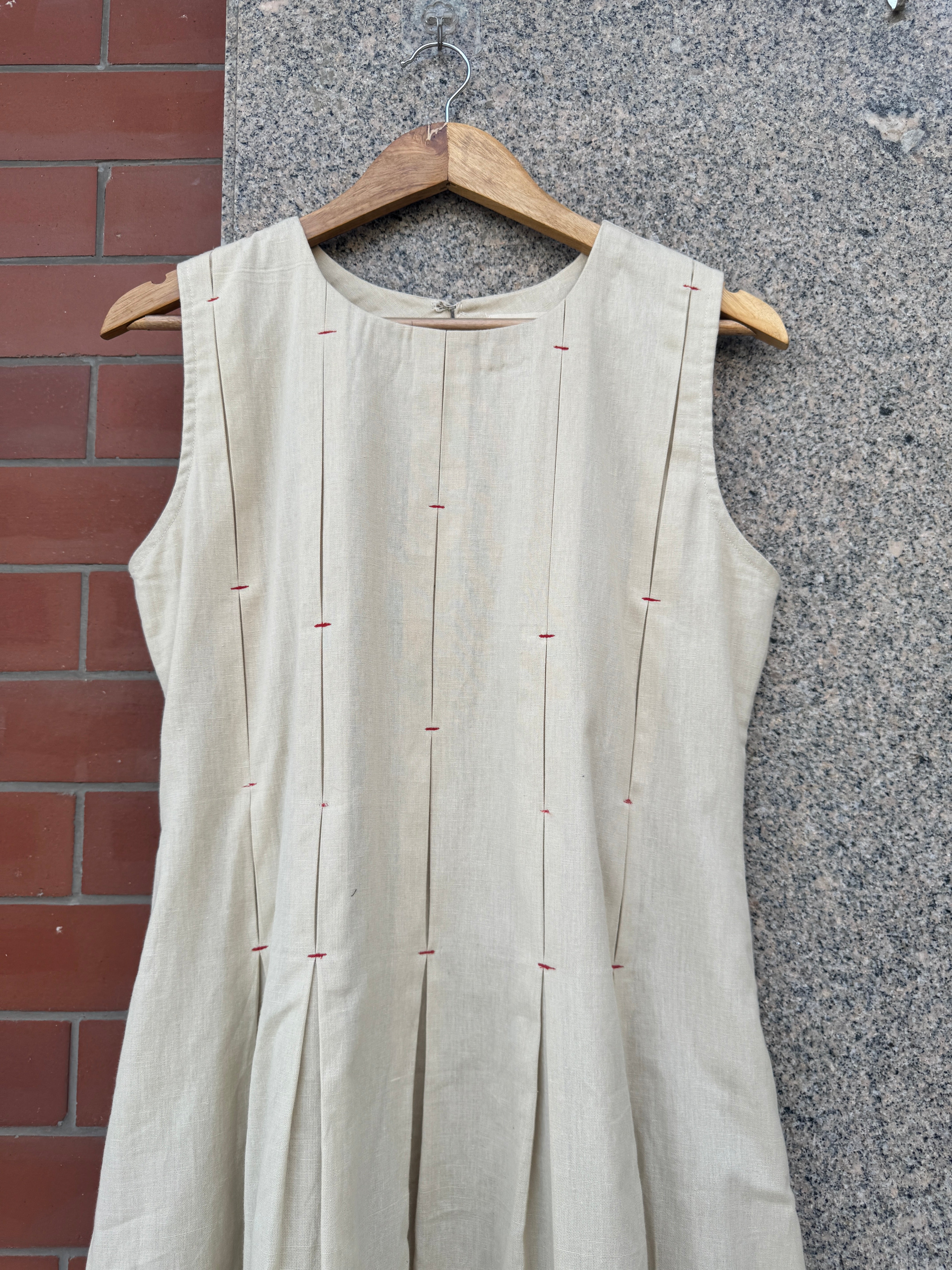 OFF WHITE LINEN DRESS HANDMADEAHOLIC BY MISHKA