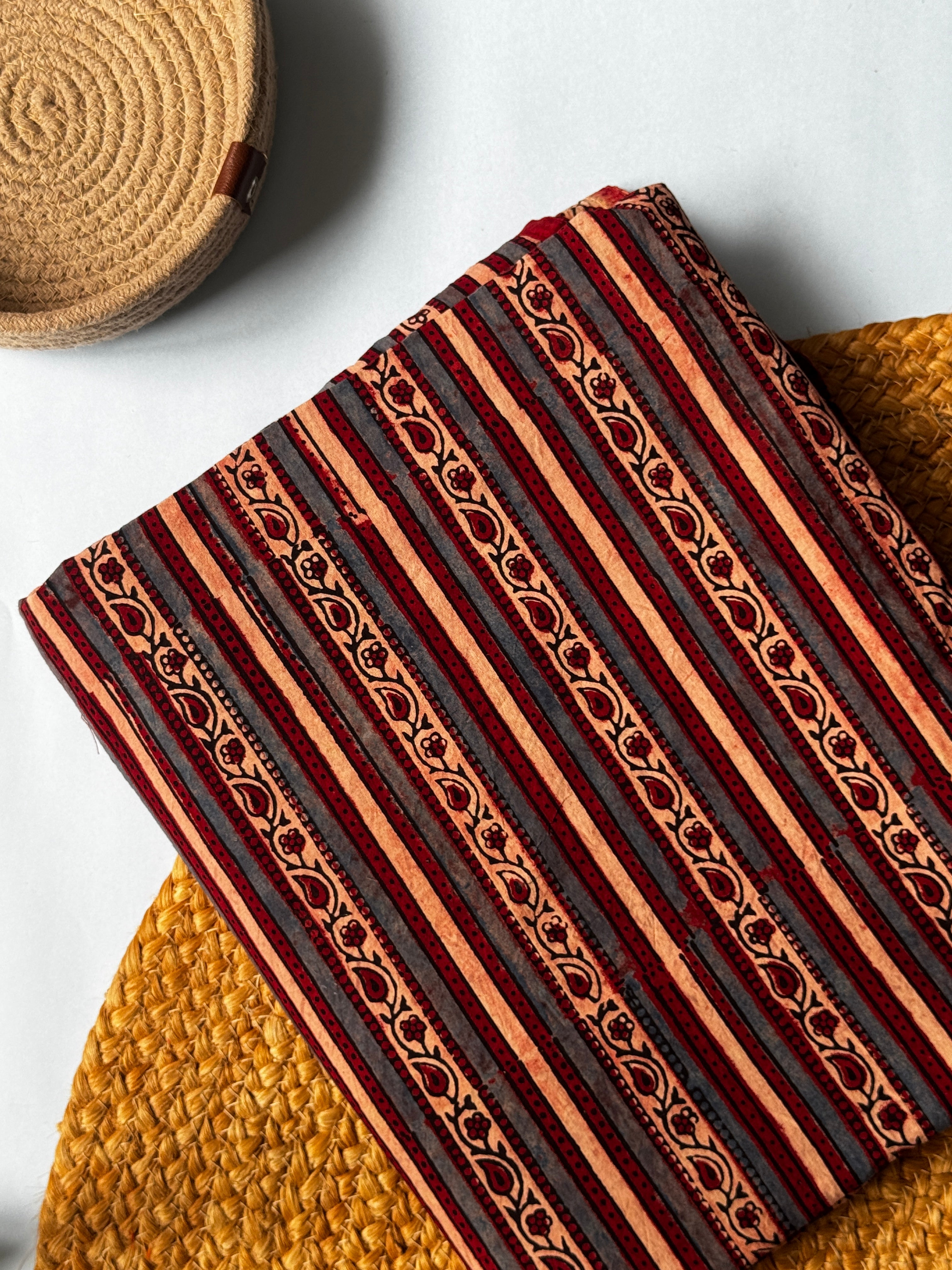 NATURAL AJRAKH HANDBLOCK COTTON FABRIC