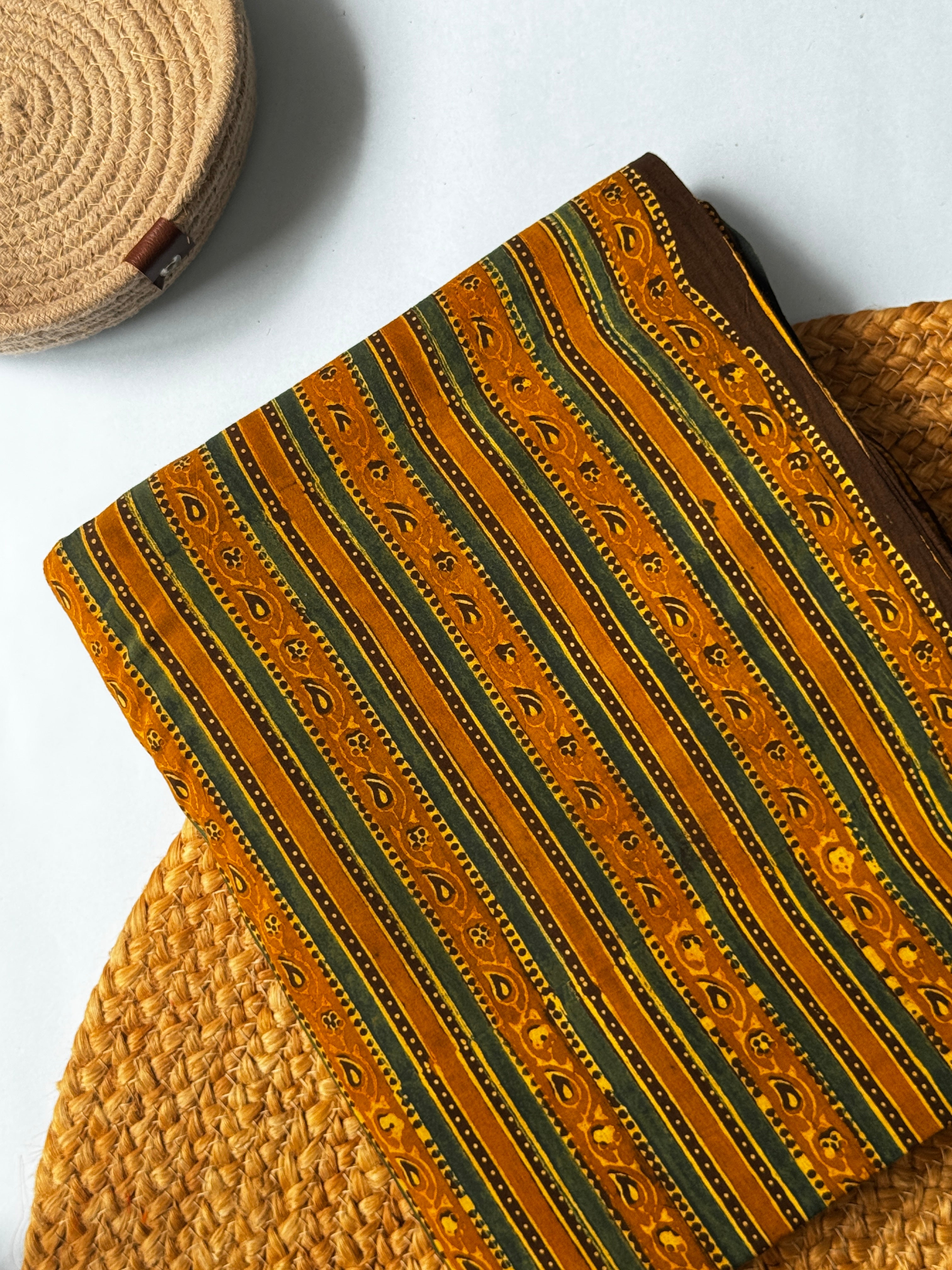 NATURAL AJRAKH HANDBLOCK COTTON FABRIC