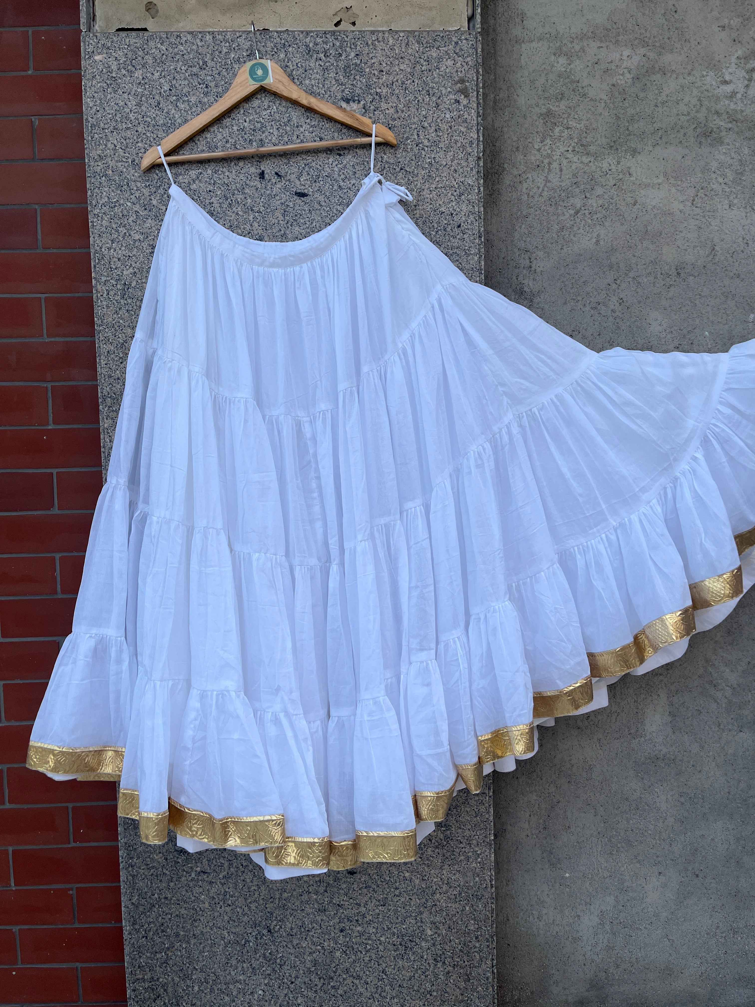 MULMUL COTTON WHITE SKIRT HANDMADEAHOLIC BY MISHKA