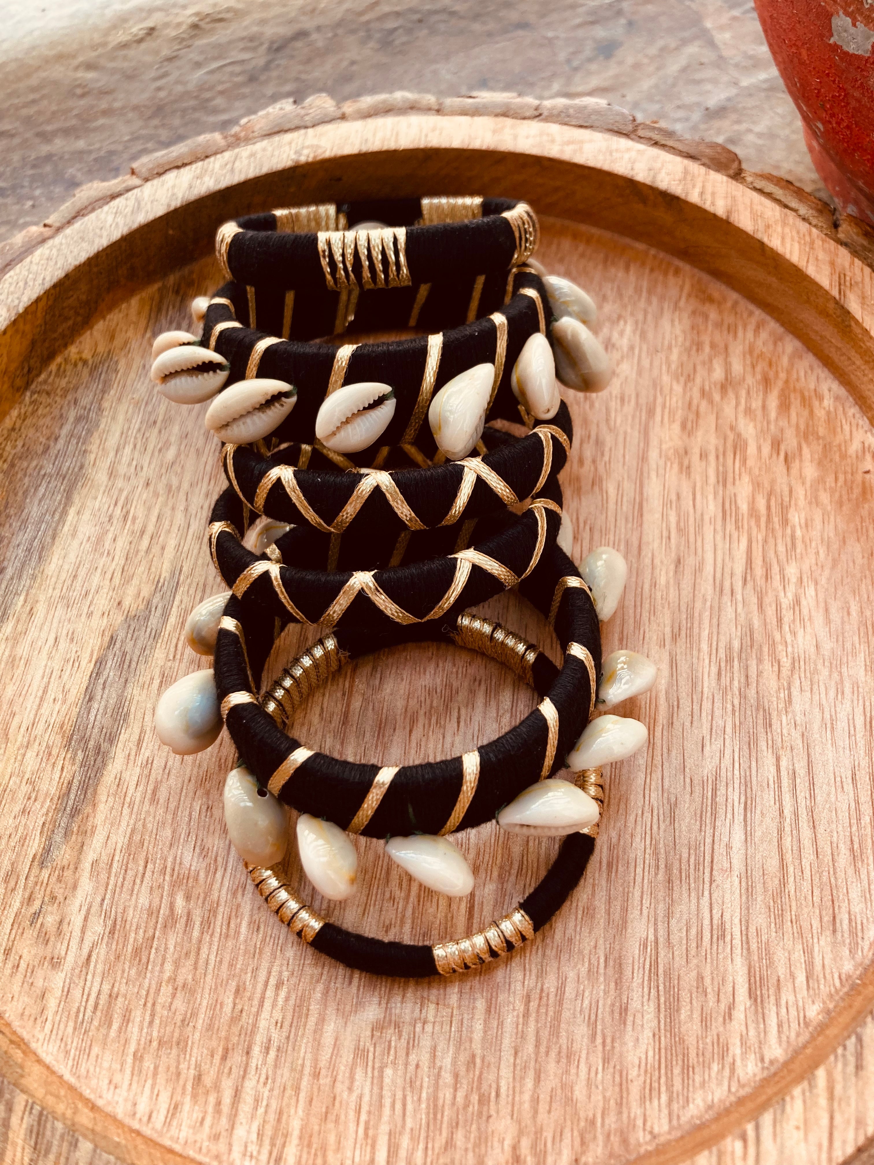 BLACK COWRIE BANGLE HANDMADEAHOLIC BY MISHKA