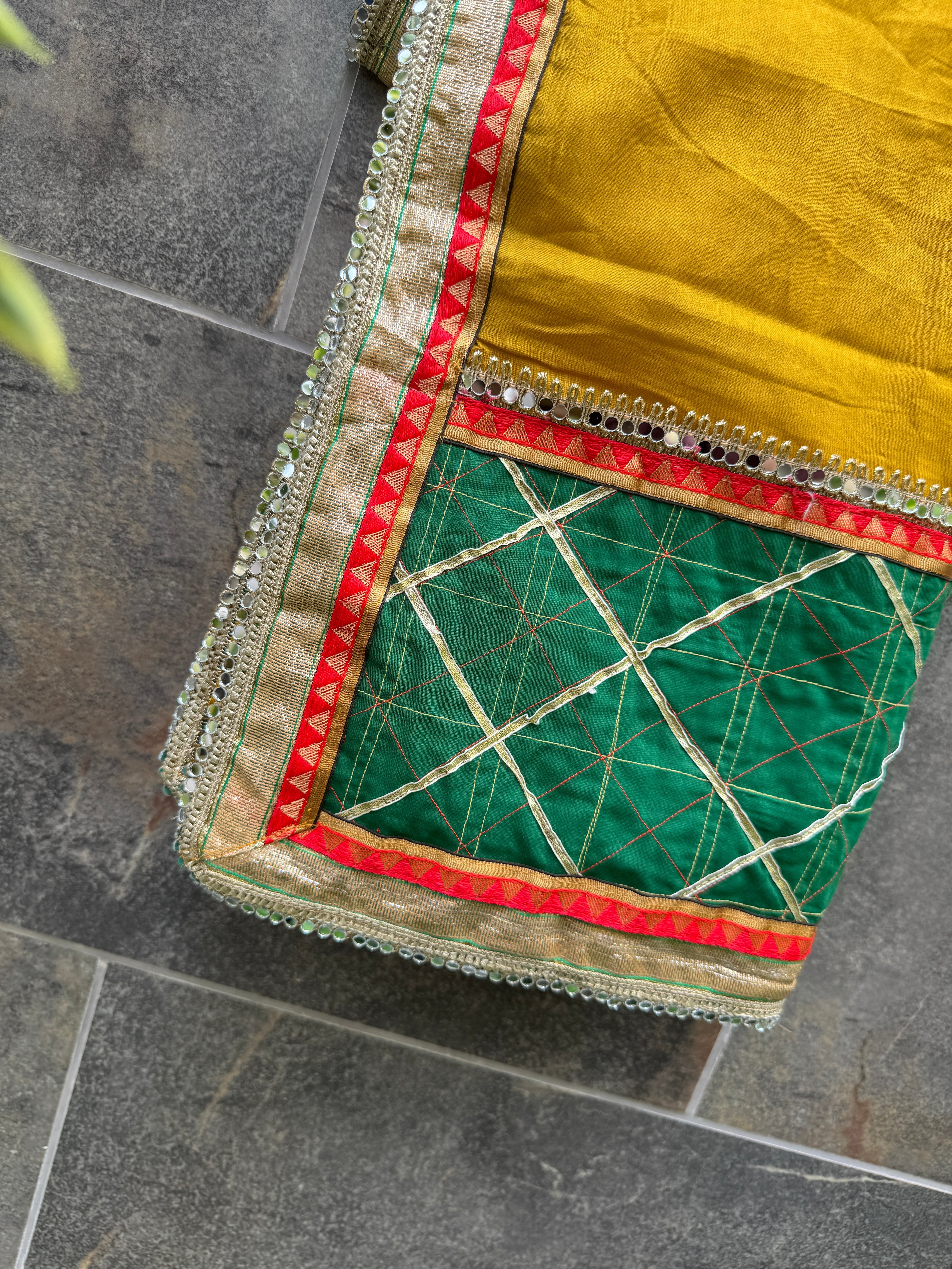 Mustard Varajana Mulmul Cotton Dupatta HANDMADEAHOLIC BY MISHKA