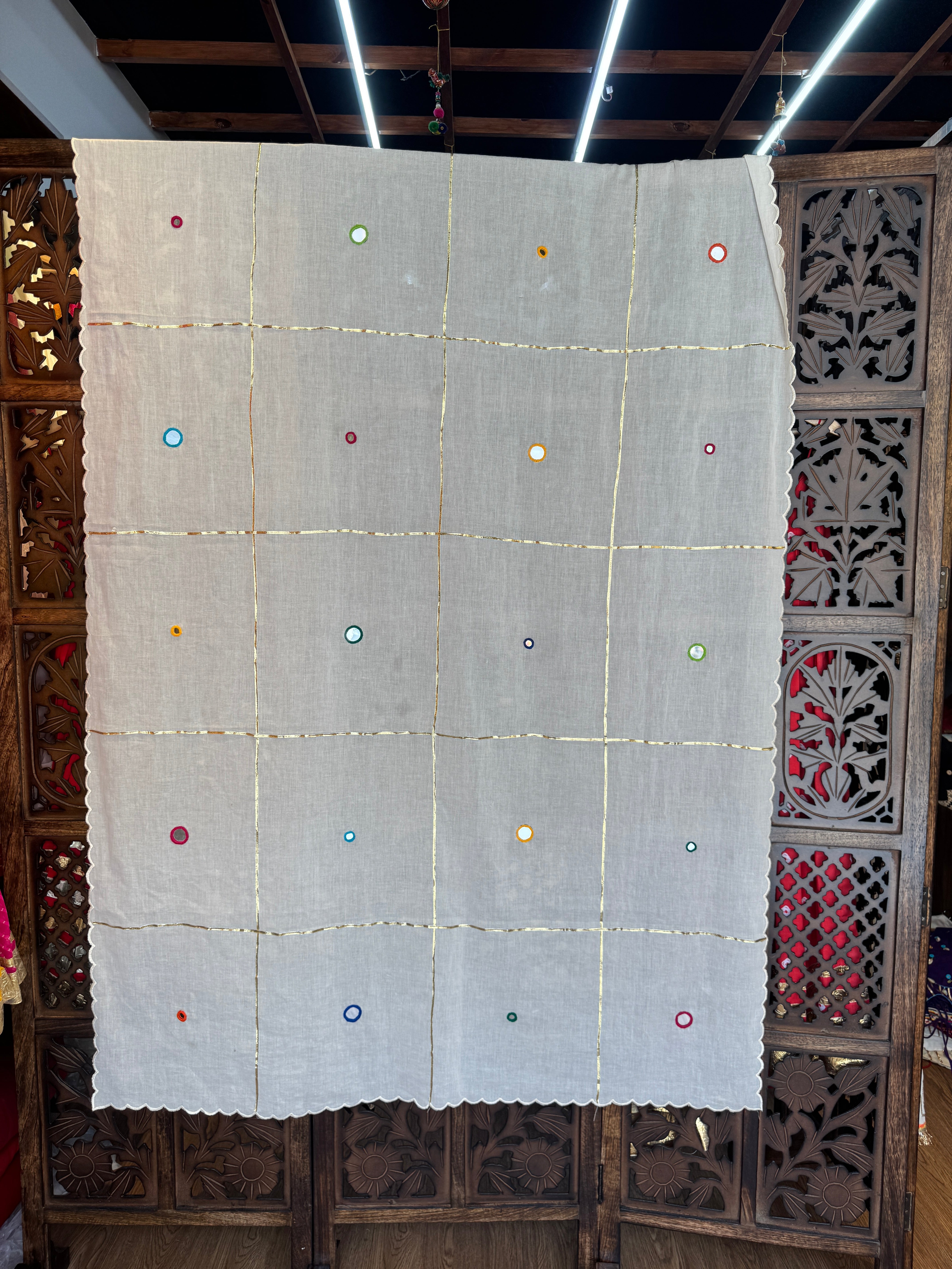 OFF WHITE MIRROR DUPATTA HANDMADEAHOLIC BY MISHKA