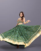 GREEN BANDHANI CHANIYA CHOLI RAAS'25 HANDMADEAHOLIC BY MISHKA