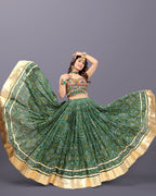 GREEN BANDHANI CHANIYA CHOLI RAAS'25 HANDMADEAHOLIC BY MISHKA
