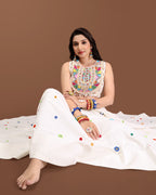 OFF WHITE MULTI MIRROR  CHANIYA CHOLI RAAS'25 HANDMADEAHOLIC BY MISHKA