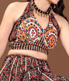 AJARAKH BLACK CHANIYA CHOLI RAAS'25 HANDMADEAHOLIC BY MISHKA