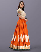 RUST ORANGE CHANIYA CHOLI  RAAS'25  - 2 HANDMADEAHOLIC BY MISHKA