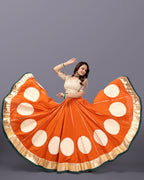 RUST ORANGE CHANIYA CHOLI  RAAS'25  - 2 HANDMADEAHOLIC BY MISHKA