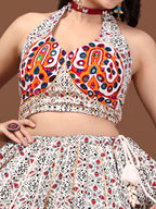 AJARAKH OFF WHITE CHANIYA CHOLI RAAS'25 HANDMADEAHOLIC BY MISHKA