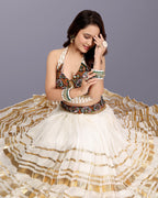 MULTI LAMPI OFF WHITE CHANIYA CHOLI RAAS'25 HANDMADEAHOLIC BY MISHKA