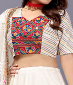 OFF WHITE MULTI GOTTA CHANIYA CHOLI RAAS'25 HANDMADEAHOLIC BY MISHKA