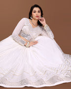 OFF WHITE SILVER GOTTA CHANIYA CHOLI RAAS'25 HANDMADEAHOLIC BY MISHKA