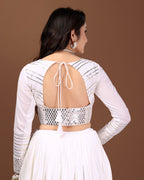 OFF WHITE SILVER GOTTA CHANIYA CHOLI RAAS'25 HANDMADEAHOLIC BY MISHKA