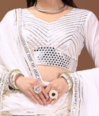 OFF WHITE SILVER GOTTA CHANIYA CHOLI RAAS'25 HANDMADEAHOLIC BY MISHKA