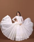OFF WHITE SILVER KEDIYA GOTTA CHANIYA CHOLI RAAS'25 HANDMADEAHOLIC BY MISHKA