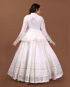 OFF WHITE SILVER KEDIYA GOTTA CHANIYA CHOLI RAAS'25 HANDMADEAHOLIC BY MISHKA