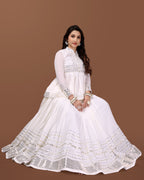 OFF WHITE SILVER KEDIYA GOTTA CHANIYA CHOLI RAAS'25 HANDMADEAHOLIC BY MISHKA