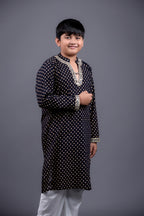 BLACK BANDHANI BOYS KURTA RAAS'26