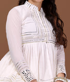 OFF WHITE SILVER KEDIYA GOTTA CHANIYA CHOLI RAAS'25 HANDMADEAHOLIC BY MISHKA