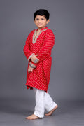 RED BANDHANI BOYS KURTA RAAS'26