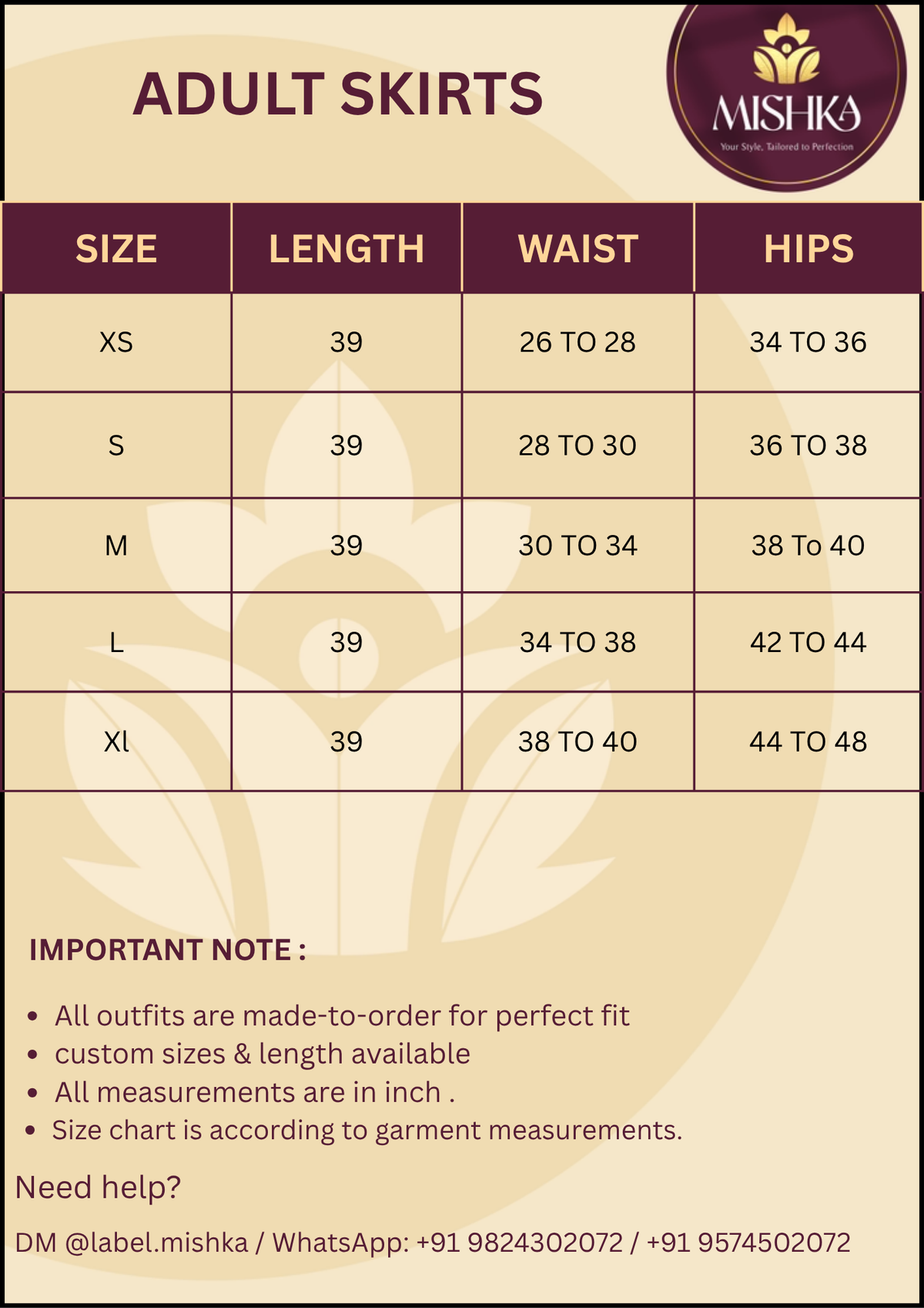 Size Chart