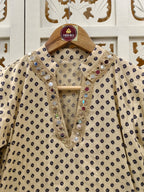 BEIGE BANDHANI BOYS KURTA RAAS'26