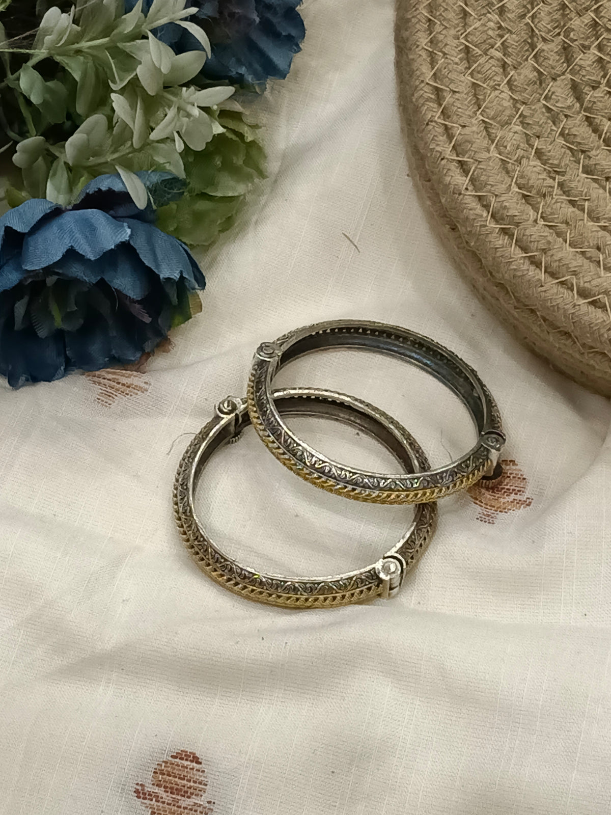 Narmada German Silver Kada