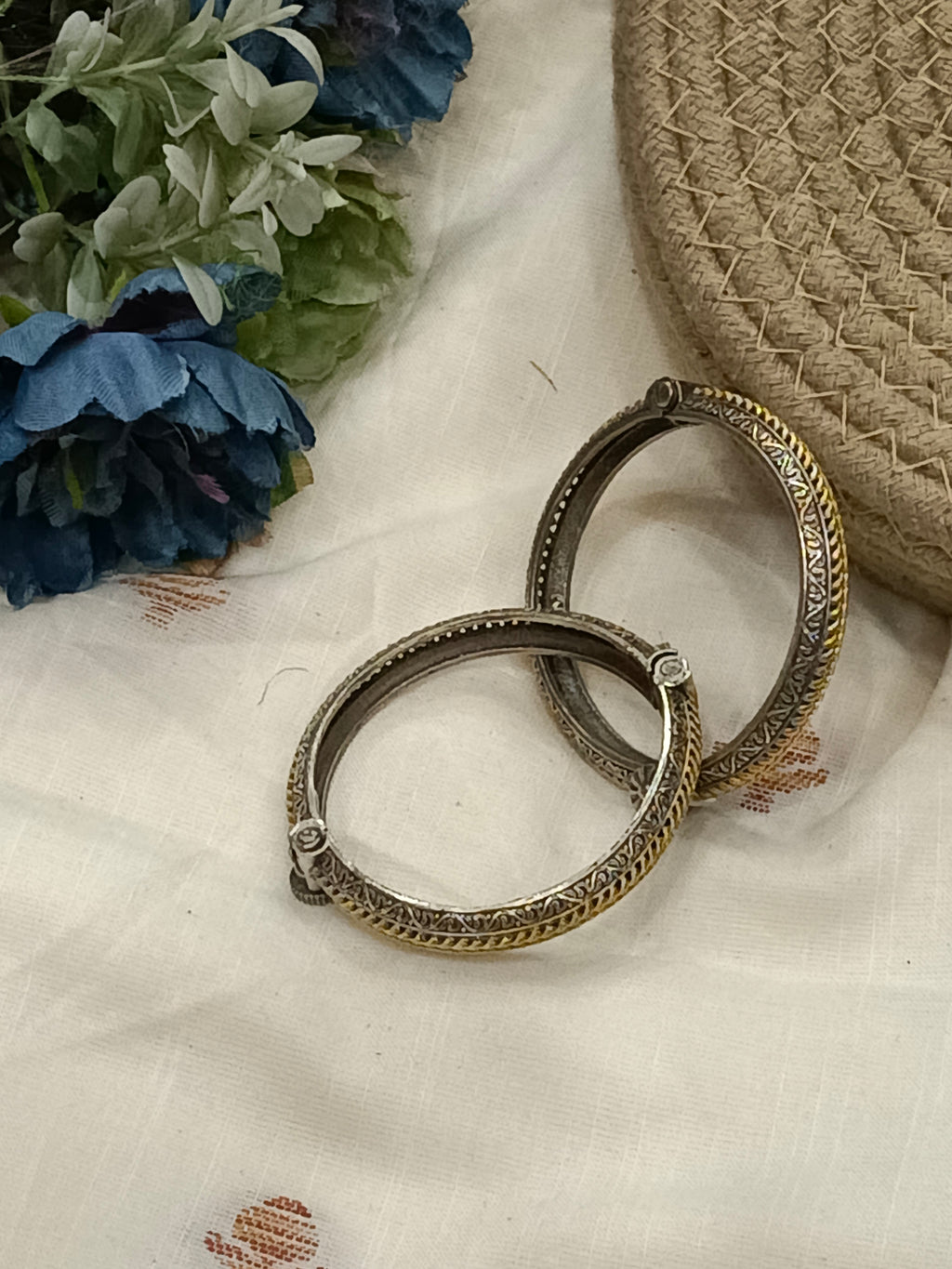 Narmada German Silver Kada