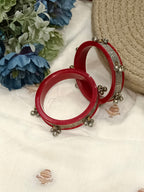 Heer Red  German Silver Bangles