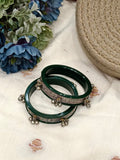 Heer Green German Silver Bangles