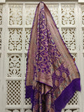 Dark Purple Pure Georgette Minakari Bandhani Dupatta
