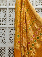 Mustard Pure Georgette Minakari Bandhani Dupatta