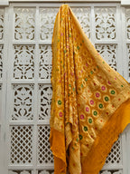 Mustard Pure Georgette Minakari Bandhani Dupatta