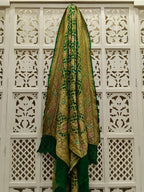Dark Green Pure Georgette Minakari Bandhani Dupatta