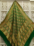 Dark Green Pure Georgette Minakari Bandhani Dupatta