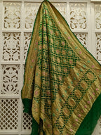 Dark Green Pure Georgette Minakari Bandhani Dupatta