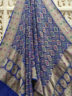 Royal Blue Pure Georgette Bandhani Dupatta