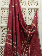 Maroon Ajrakh Cotton Dupatta