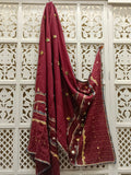 Maroon Ajrakh Cotton Dupatta