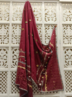 Maroon Ajrakh Cotton Dupatta