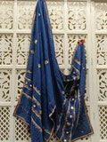 Dark Blue Ajrakh Cotton Dupatta