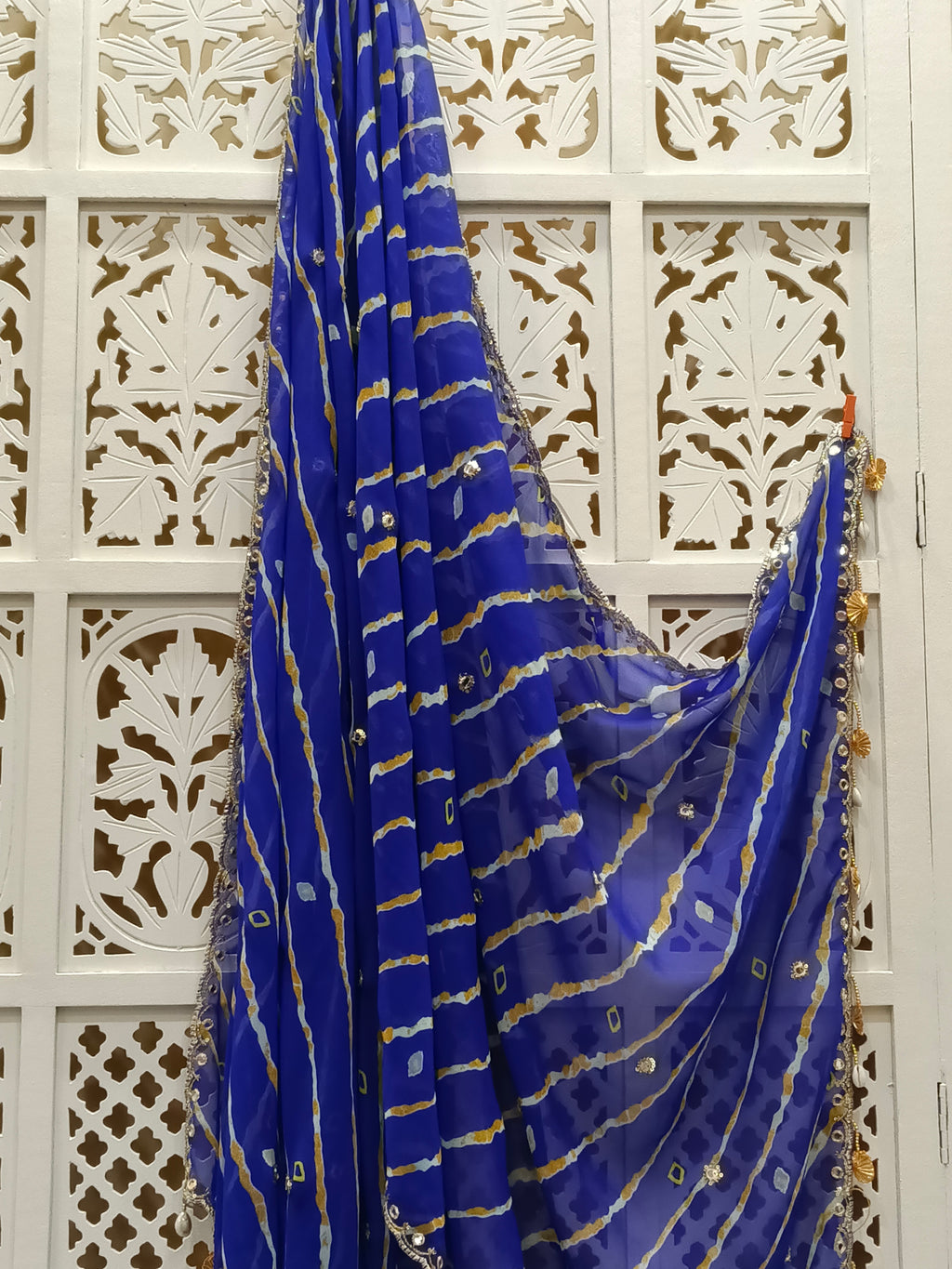 Royal Blue Lehriya Dupatta