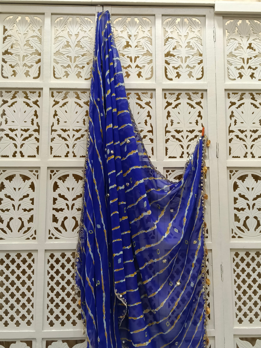 Royal Blue Lehriya Dupatta