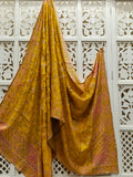Mustard Handwork Chinon Dupatta