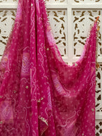 Pink Lehriya Dupatta