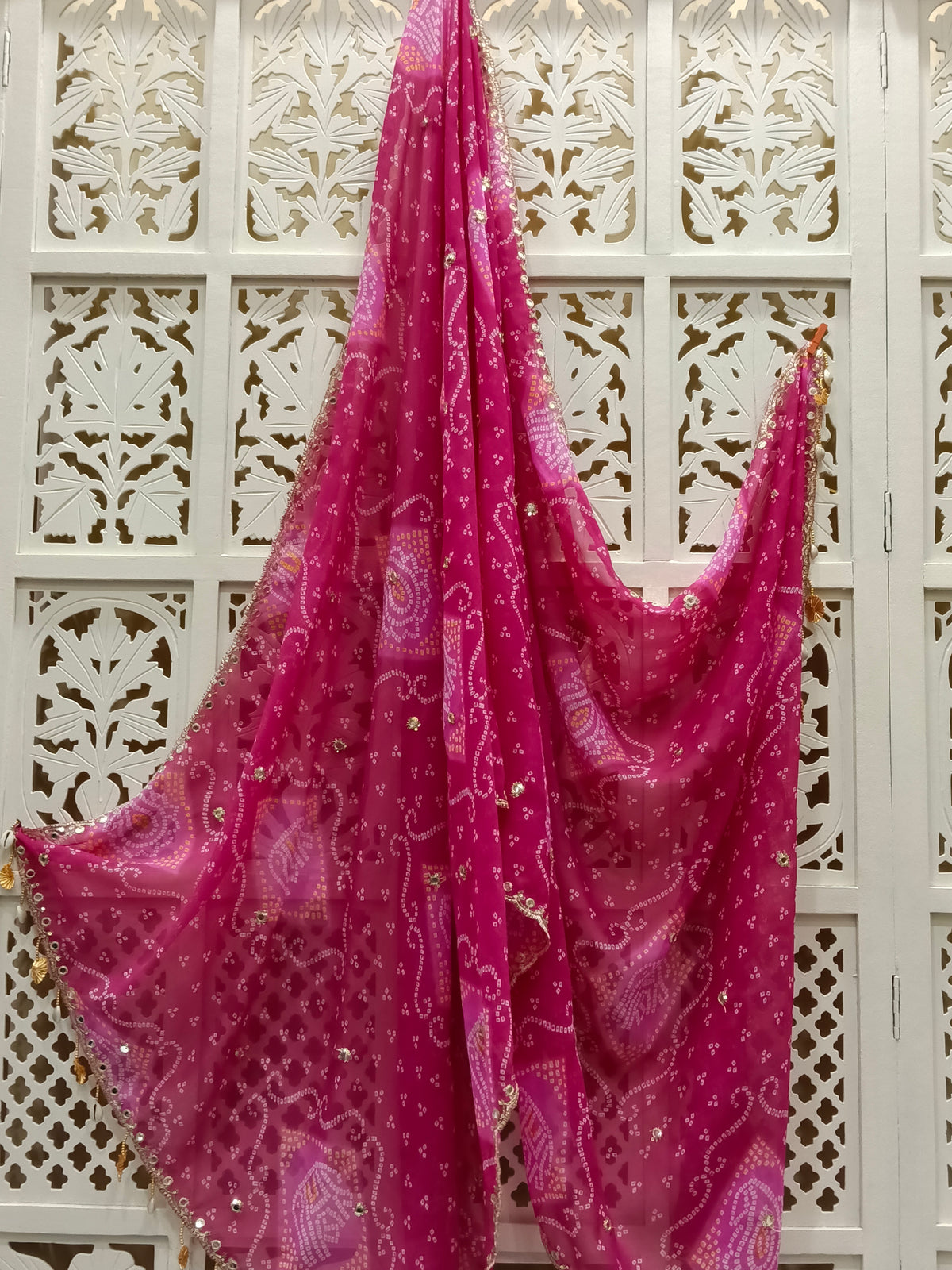 Pink Lehriya Dupatta